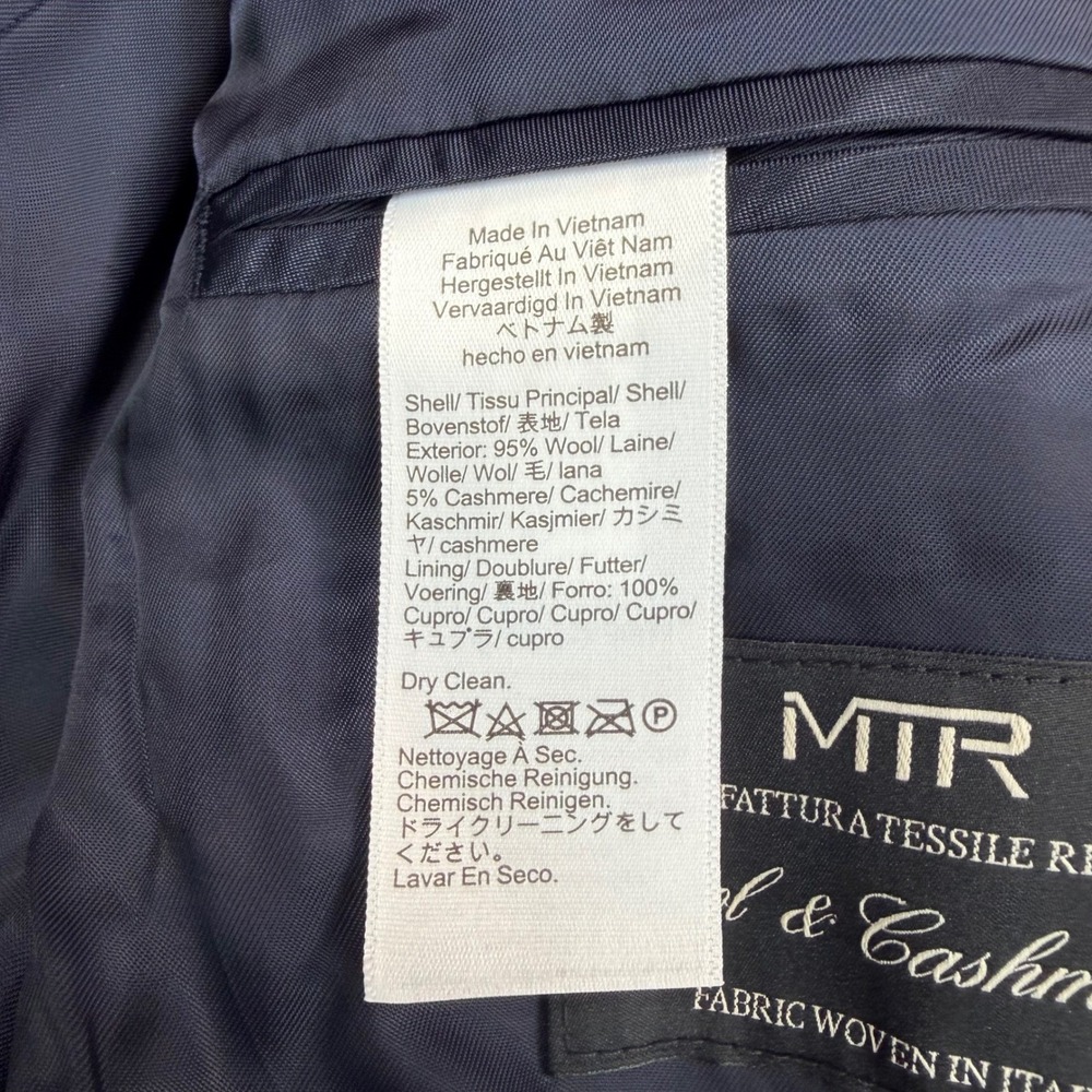 J.Crew Mens 38R Rivington Topcoat Navy Blue Wool Cashmere Italian Fabric NEW - Picture 8 of 16
